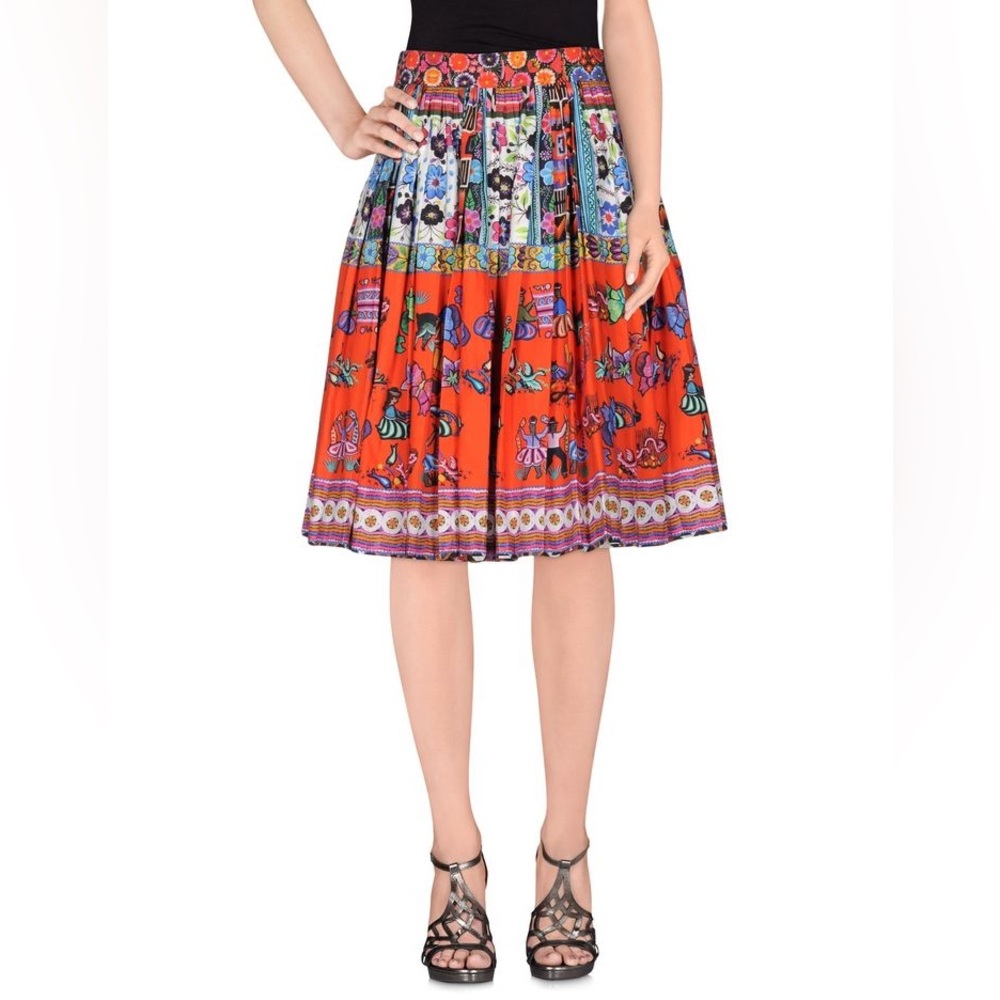 Stella Jean Red Printed Knee Length Skirt